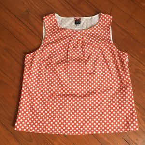 Burnt Orange Tank Top with Cream Polka Dots